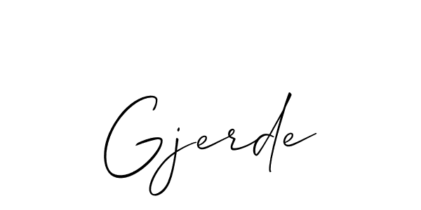 How to make Gjerde name signature. Use Allison_Script style for creating short signs online. This is the latest handwritten sign. Gjerde signature style 2 images and pictures png