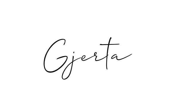 It looks lik you need a new signature style for name Gjerta. Design unique handwritten (Allison_Script) signature with our free signature maker in just a few clicks. Gjerta signature style 2 images and pictures png