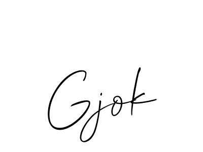 You should practise on your own different ways (Allison_Script) to write your name (Gjok) in signature. don't let someone else do it for you. Gjok signature style 2 images and pictures png