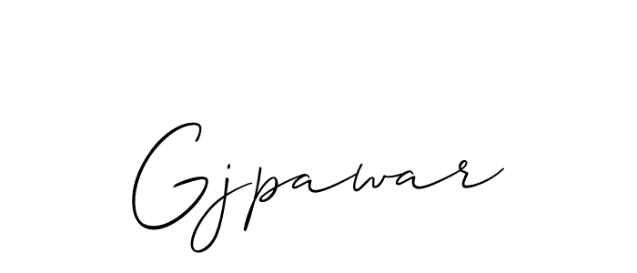 Use a signature maker to create a handwritten signature online. With this signature software, you can design (Allison_Script) your own signature for name Gjpawar. Gjpawar signature style 2 images and pictures png