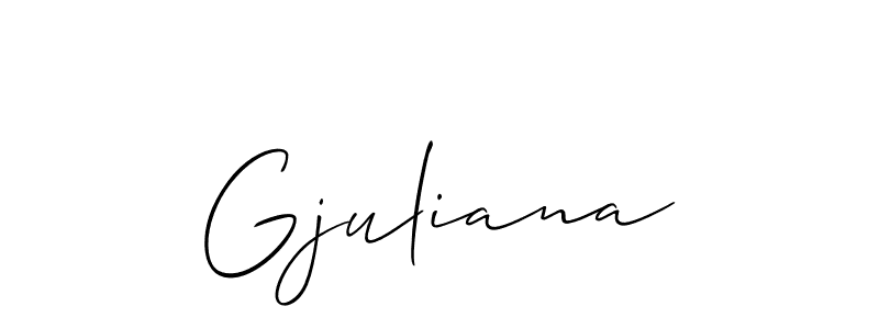 Design your own signature with our free online signature maker. With this signature software, you can create a handwritten (Allison_Script) signature for name Gjuliana. Gjuliana signature style 2 images and pictures png