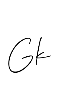 Make a beautiful signature design for name Gk. With this signature (Allison_Script) style, you can create a handwritten signature for free. Gk signature style 2 images and pictures png