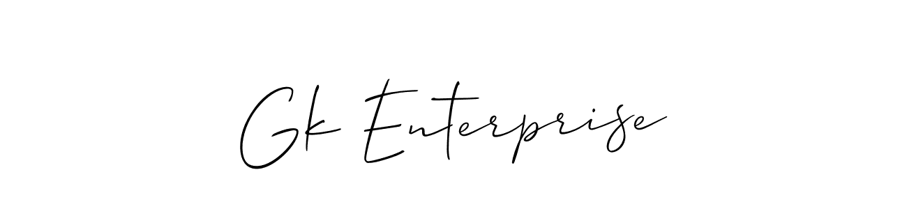 How to make Gk Enterprise signature? Allison_Script is a professional autograph style. Create handwritten signature for Gk Enterprise name. Gk Enterprise signature style 2 images and pictures png