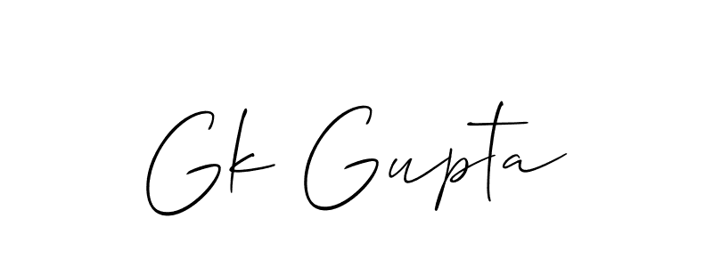 Use a signature maker to create a handwritten signature online. With this signature software, you can design (Allison_Script) your own signature for name Gk Gupta. Gk Gupta signature style 2 images and pictures png