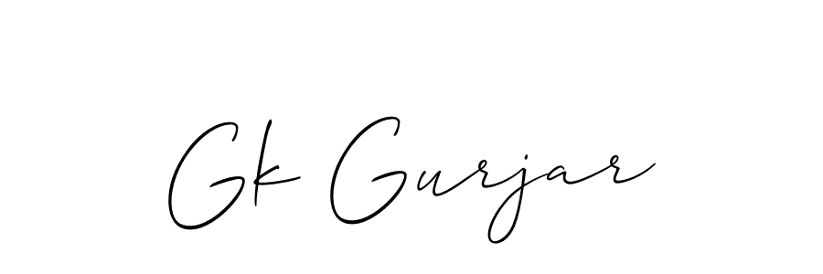 How to make Gk Gurjar signature? Allison_Script is a professional autograph style. Create handwritten signature for Gk Gurjar name. Gk Gurjar signature style 2 images and pictures png