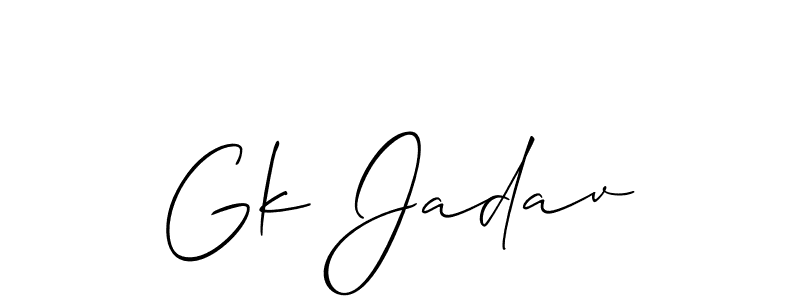 How to make Gk Jadav signature? Allison_Script is a professional autograph style. Create handwritten signature for Gk Jadav name. Gk Jadav signature style 2 images and pictures png