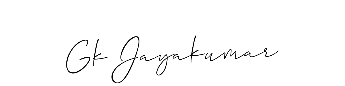 Gk Jayakumar stylish signature style. Best Handwritten Sign (Allison_Script) for my name. Handwritten Signature Collection Ideas for my name Gk Jayakumar. Gk Jayakumar signature style 2 images and pictures png