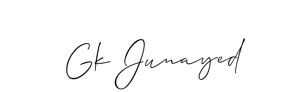 How to make Gk Junayed name signature. Use Allison_Script style for creating short signs online. This is the latest handwritten sign. Gk Junayed signature style 2 images and pictures png