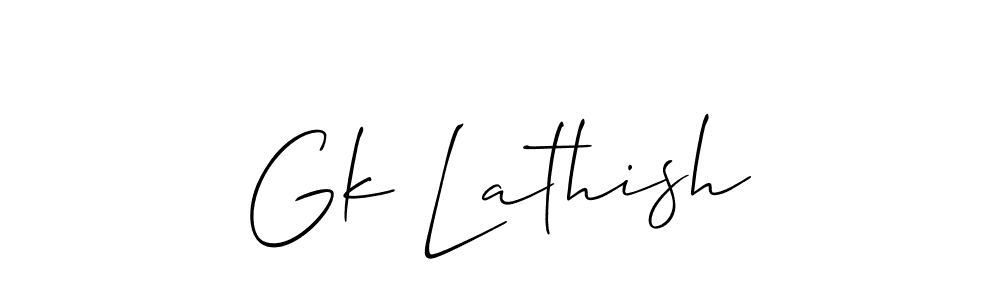 Also we have Gk Lathish name is the best signature style. Create professional handwritten signature collection using Allison_Script autograph style. Gk Lathish signature style 2 images and pictures png