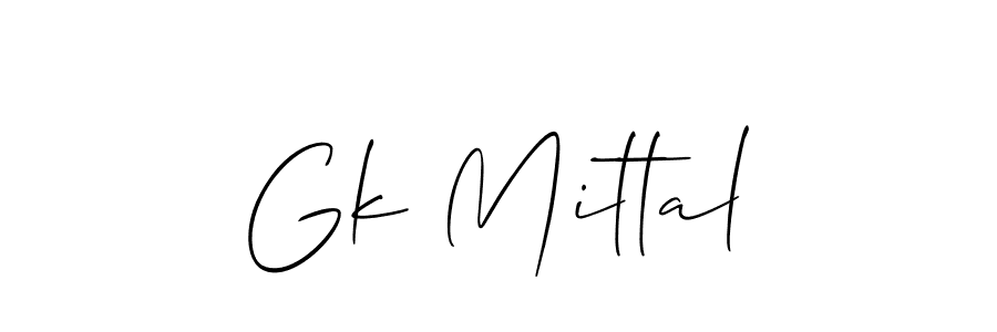 Create a beautiful signature design for name Gk Mittal. With this signature (Allison_Script) fonts, you can make a handwritten signature for free. Gk Mittal signature style 2 images and pictures png