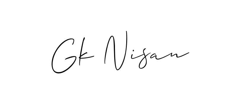 This is the best signature style for the Gk Nisan name. Also you like these signature font (Allison_Script). Mix name signature. Gk Nisan signature style 2 images and pictures png