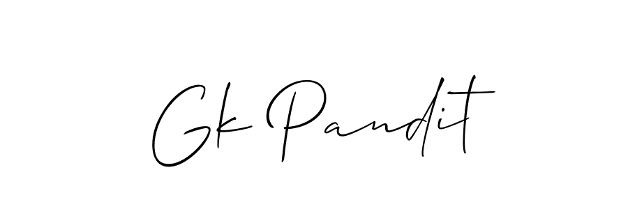 Gk Pandit stylish signature style. Best Handwritten Sign (Allison_Script) for my name. Handwritten Signature Collection Ideas for my name Gk Pandit. Gk Pandit signature style 2 images and pictures png