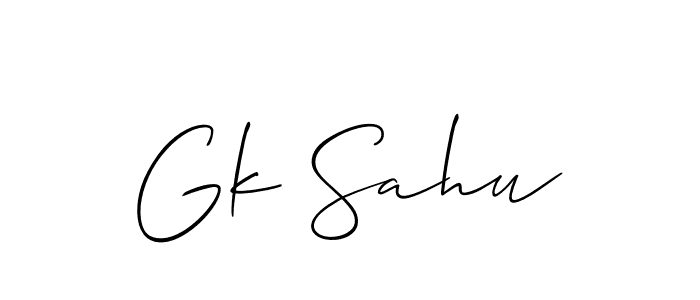 How to make Gk Sahu name signature. Use Allison_Script style for creating short signs online. This is the latest handwritten sign. Gk Sahu signature style 2 images and pictures png