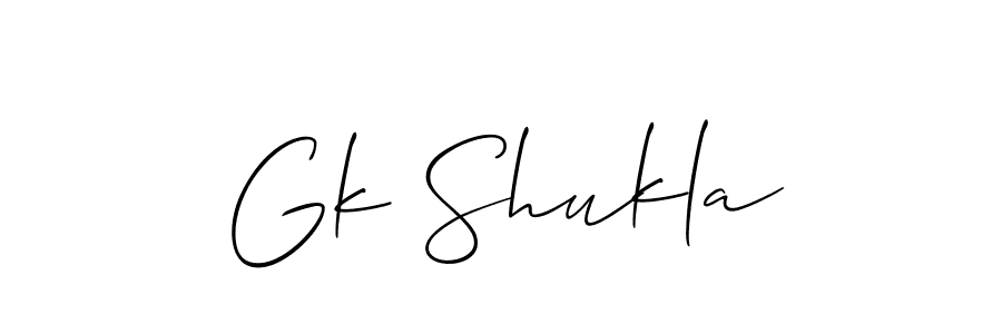 Similarly Allison_Script is the best handwritten signature design. Signature creator online .You can use it as an online autograph creator for name Gk Shukla. Gk Shukla signature style 2 images and pictures png