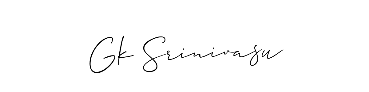 The best way (Allison_Script) to make a short signature is to pick only two or three words in your name. The name Gk Srinivasu include a total of six letters. For converting this name. Gk Srinivasu signature style 2 images and pictures png