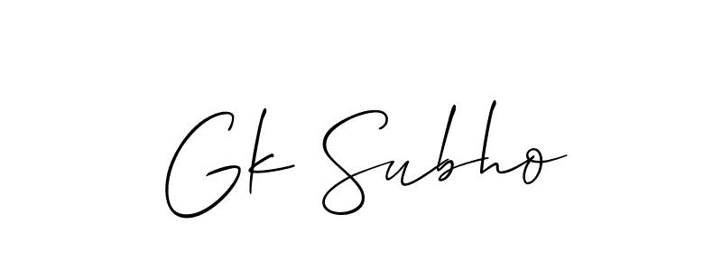This is the best signature style for the Gk Subho name. Also you like these signature font (Allison_Script). Mix name signature. Gk Subho signature style 2 images and pictures png