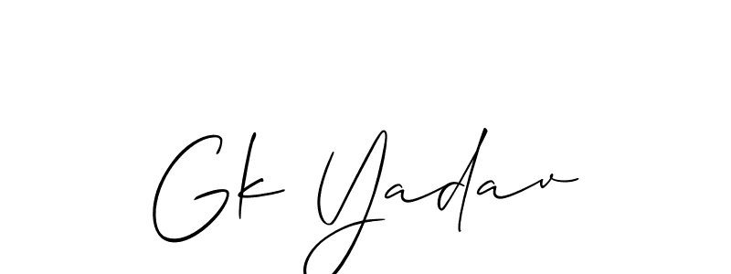 Use a signature maker to create a handwritten signature online. With this signature software, you can design (Allison_Script) your own signature for name Gk Yadav. Gk Yadav signature style 2 images and pictures png