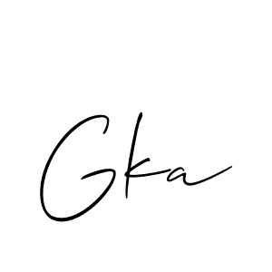 Design your own signature with our free online signature maker. With this signature software, you can create a handwritten (Allison_Script) signature for name Gka. Gka signature style 2 images and pictures png