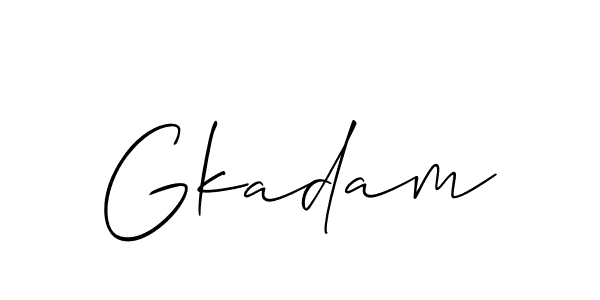 Also we have Gkadam name is the best signature style. Create professional handwritten signature collection using Allison_Script autograph style. Gkadam signature style 2 images and pictures png