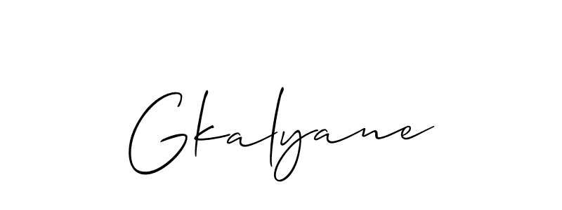 Make a beautiful signature design for name Gkalyane. With this signature (Allison_Script) style, you can create a handwritten signature for free. Gkalyane signature style 2 images and pictures png