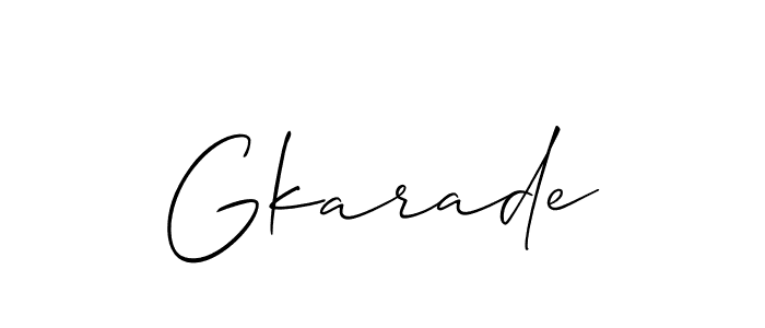 You should practise on your own different ways (Allison_Script) to write your name (Gkarade) in signature. don't let someone else do it for you. Gkarade signature style 2 images and pictures png