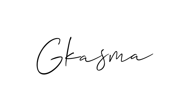 Make a beautiful signature design for name Gkasma. With this signature (Allison_Script) style, you can create a handwritten signature for free. Gkasma signature style 2 images and pictures png