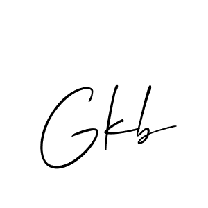 Use a signature maker to create a handwritten signature online. With this signature software, you can design (Allison_Script) your own signature for name Gkb. Gkb signature style 2 images and pictures png