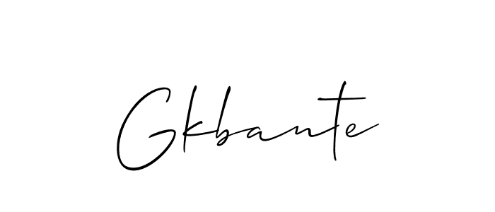 Design your own signature with our free online signature maker. With this signature software, you can create a handwritten (Allison_Script) signature for name Gkbante. Gkbante signature style 2 images and pictures png