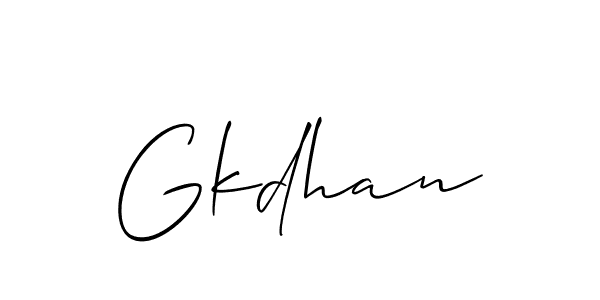 Use a signature maker to create a handwritten signature online. With this signature software, you can design (Allison_Script) your own signature for name Gkdhan. Gkdhan signature style 2 images and pictures png