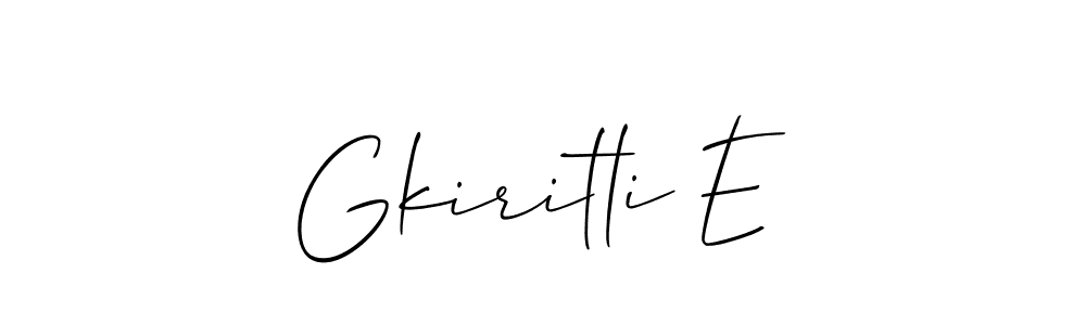 Use a signature maker to create a handwritten signature online. With this signature software, you can design (Allison_Script) your own signature for name Gkiritli E. Gkiritli E signature style 2 images and pictures png