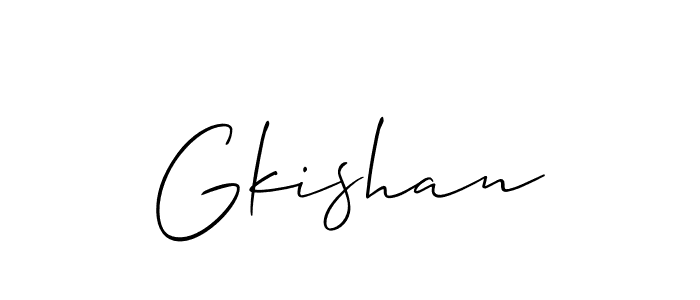 Create a beautiful signature design for name Gkishan. With this signature (Allison_Script) fonts, you can make a handwritten signature for free. Gkishan signature style 2 images and pictures png