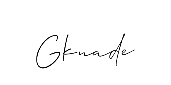 Allison_Script is a professional signature style that is perfect for those who want to add a touch of class to their signature. It is also a great choice for those who want to make their signature more unique. Get Gknade name to fancy signature for free. Gknade signature style 2 images and pictures png