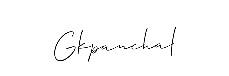 Design your own signature with our free online signature maker. With this signature software, you can create a handwritten (Allison_Script) signature for name Gkpanchal. Gkpanchal signature style 2 images and pictures png