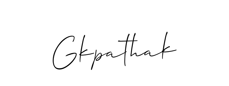 It looks lik you need a new signature style for name Gkpathak. Design unique handwritten (Allison_Script) signature with our free signature maker in just a few clicks. Gkpathak signature style 2 images and pictures png