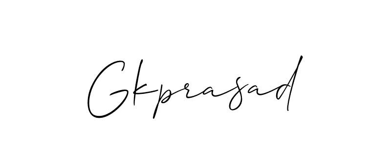 Gkprasad stylish signature style. Best Handwritten Sign (Allison_Script) for my name. Handwritten Signature Collection Ideas for my name Gkprasad. Gkprasad signature style 2 images and pictures png