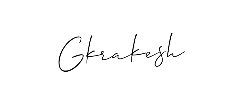 Make a beautiful signature design for name Gkrakesh. With this signature (Allison_Script) style, you can create a handwritten signature for free. Gkrakesh signature style 2 images and pictures png