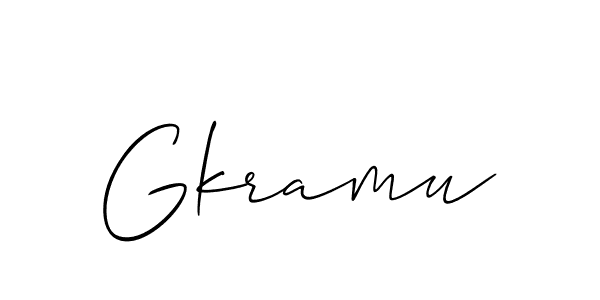 You should practise on your own different ways (Allison_Script) to write your name (Gkramu) in signature. don't let someone else do it for you. Gkramu signature style 2 images and pictures png