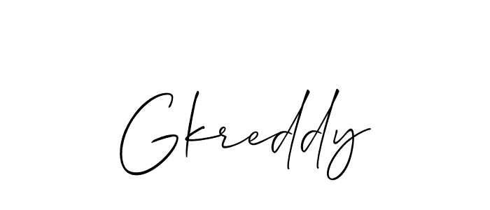 Also we have Gkreddy name is the best signature style. Create professional handwritten signature collection using Allison_Script autograph style. Gkreddy signature style 2 images and pictures png