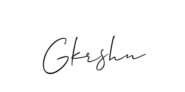 The best way (Allison_Script) to make a short signature is to pick only two or three words in your name. The name Gkrshn include a total of six letters. For converting this name. Gkrshn signature style 2 images and pictures png