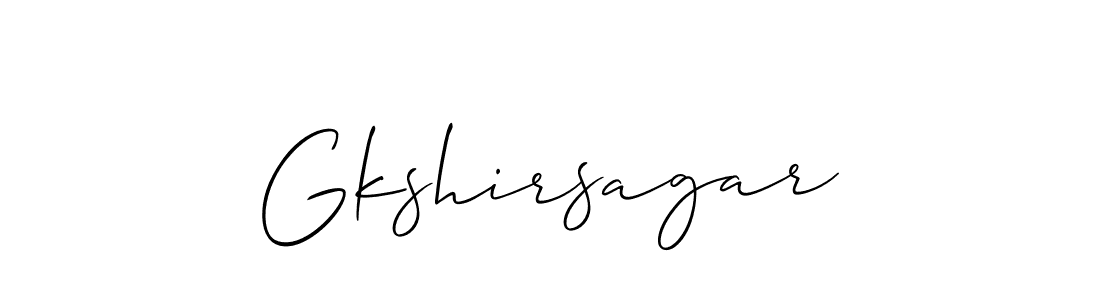 Make a beautiful signature design for name Gkshirsagar. With this signature (Allison_Script) style, you can create a handwritten signature for free. Gkshirsagar signature style 2 images and pictures png