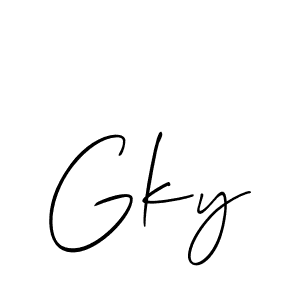 Create a beautiful signature design for name Gky. With this signature (Allison_Script) fonts, you can make a handwritten signature for free. Gky signature style 2 images and pictures png