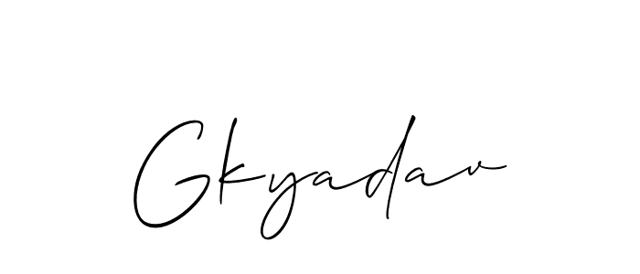 How to make Gkyadav name signature. Use Allison_Script style for creating short signs online. This is the latest handwritten sign. Gkyadav signature style 2 images and pictures png