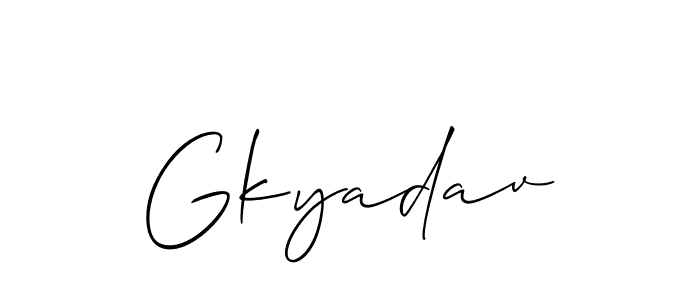 How to make Gkyadav signature? Allison_Script is a professional autograph style. Create handwritten signature for Gkyadav name. Gkyadav signature style 2 images and pictures png