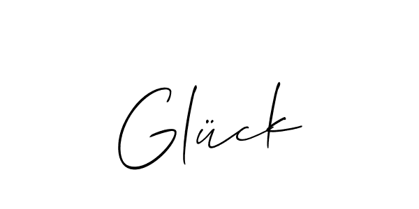 Best and Professional Signature Style for Glück. Allison_Script Best Signature Style Collection. Glück signature style 2 images and pictures png