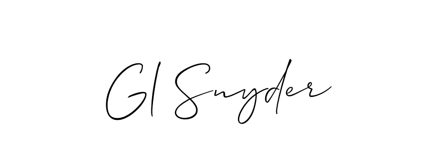 Make a beautiful signature design for name Gl Snyder. With this signature (Allison_Script) style, you can create a handwritten signature for free. Gl Snyder signature style 2 images and pictures png