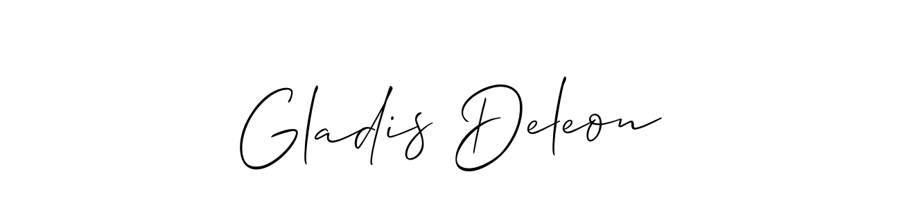 Also You can easily find your signature by using the search form. We will create Gladis Deleon name handwritten signature images for you free of cost using Allison_Script sign style. Gladis Deleon signature style 2 images and pictures png