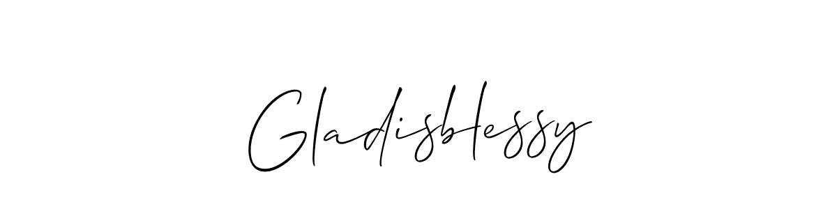It looks lik you need a new signature style for name Gladisblessy. Design unique handwritten (Allison_Script) signature with our free signature maker in just a few clicks. Gladisblessy signature style 2 images and pictures png