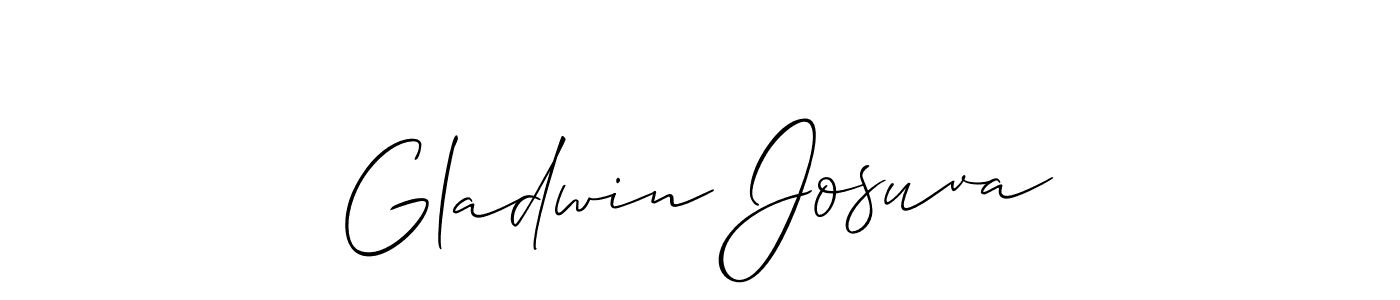 You should practise on your own different ways (Allison_Script) to write your name (Gladwin Josuva) in signature. don't let someone else do it for you. Gladwin Josuva signature style 2 images and pictures png