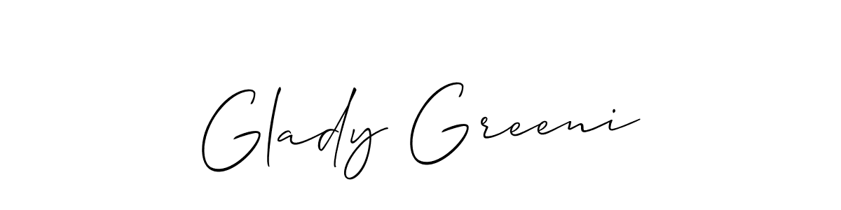 Similarly Allison_Script is the best handwritten signature design. Signature creator online .You can use it as an online autograph creator for name Glady Greeni. Glady Greeni signature style 2 images and pictures png