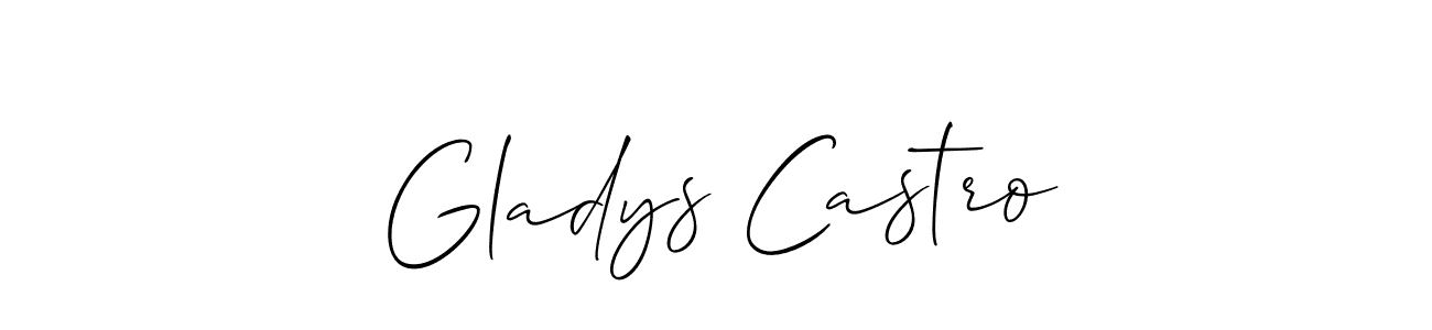 How to make Gladys Castro name signature. Use Allison_Script style for creating short signs online. This is the latest handwritten sign. Gladys Castro signature style 2 images and pictures png